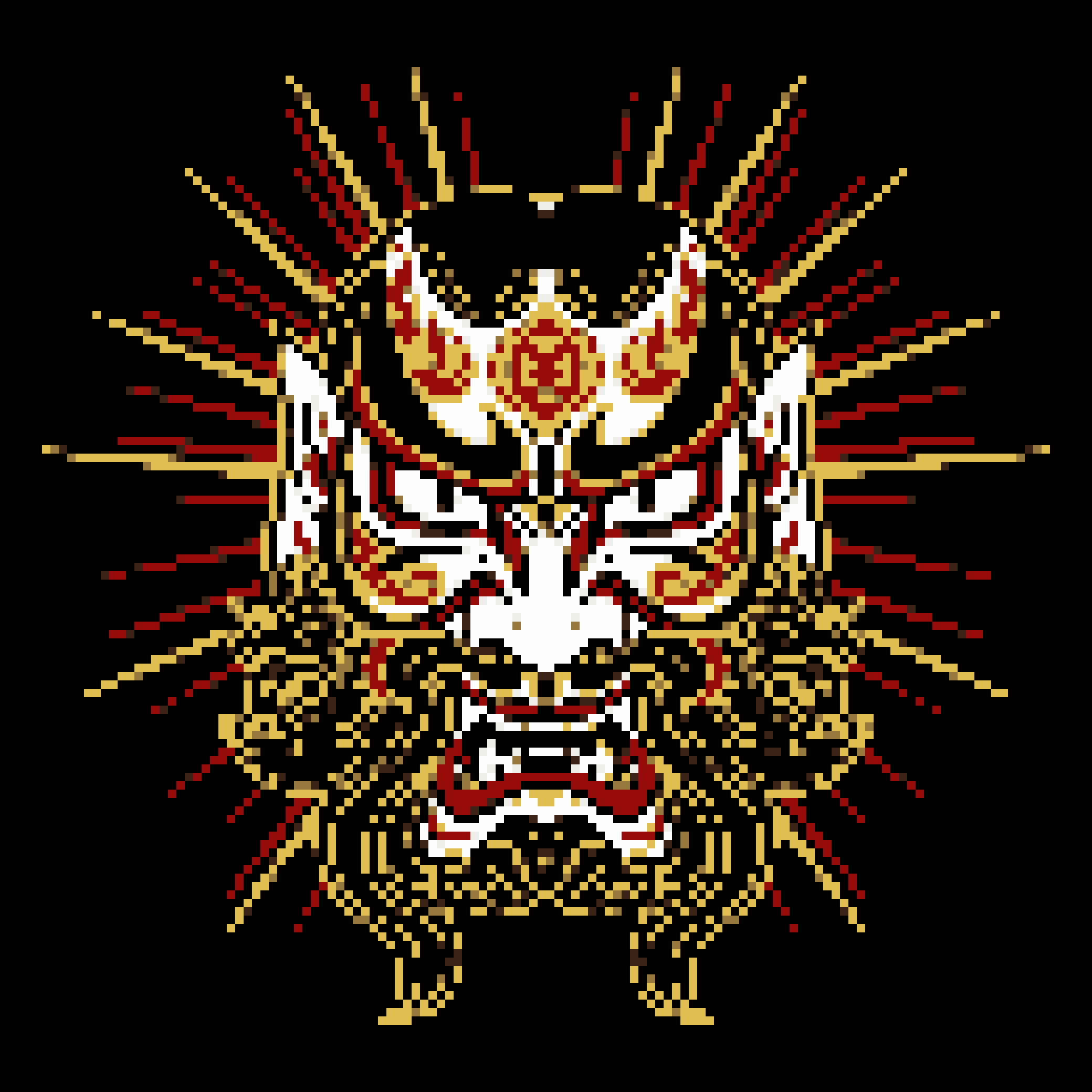 Kabuki Demon Mask — Self-Adhesive Pixel Mosaic Wall Art