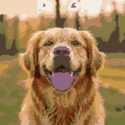Golden Retriever Smile — Self-Adhesive Pixel Mosaic Wall Art