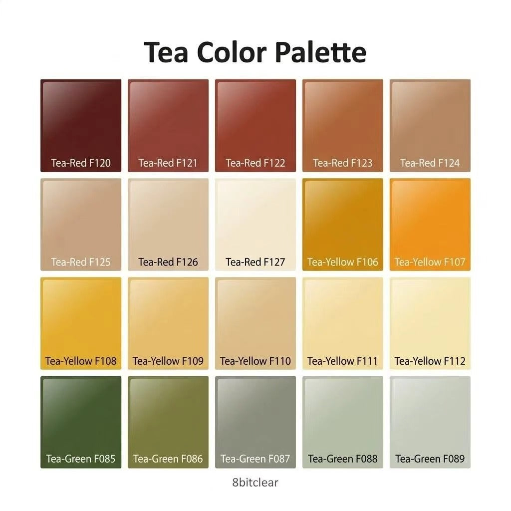 Tea Glass Dot Tiles (Warm Browns, Ambers & Olive Greens)