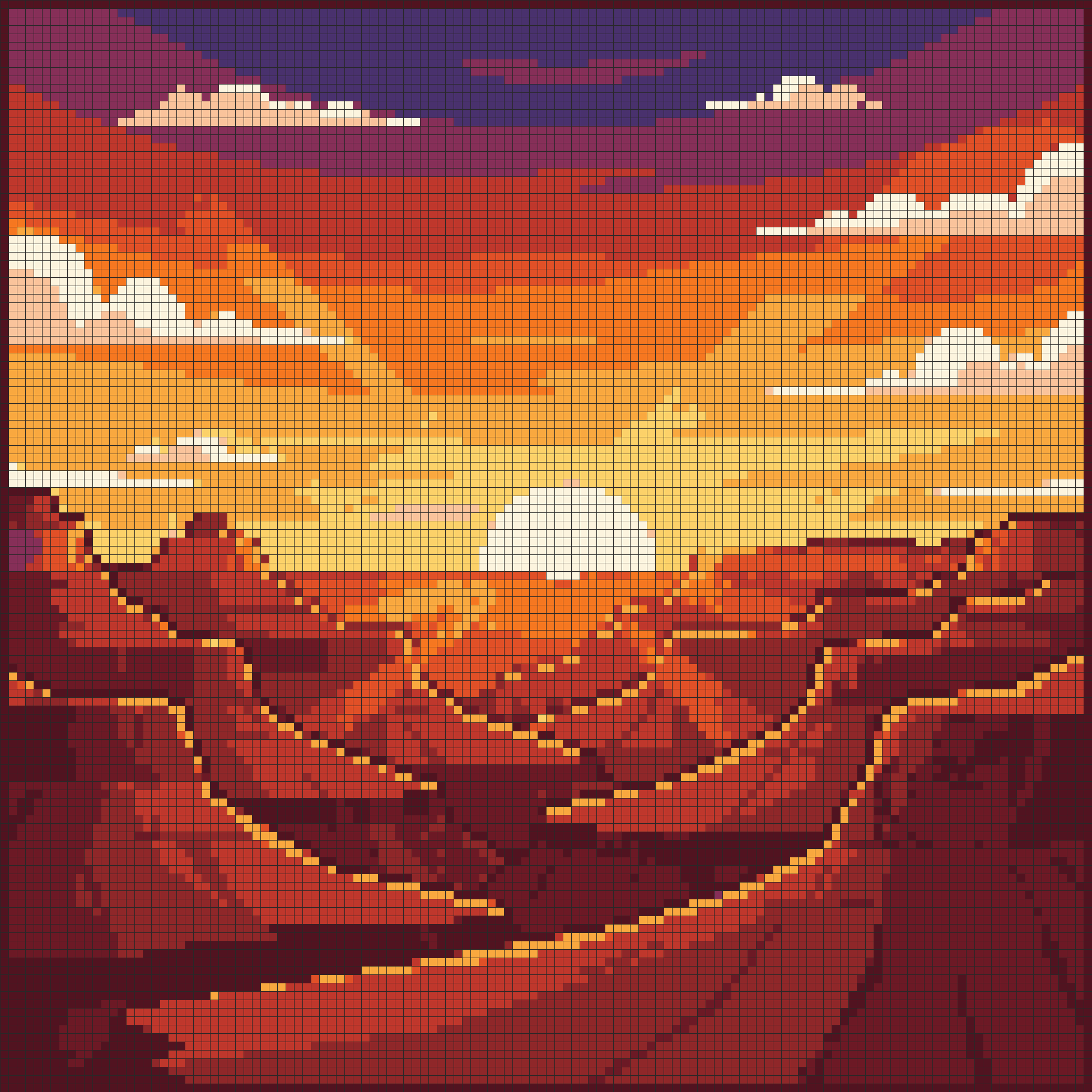 Grand Canyon Sunset — Self-Adhesive Pixel Mosaic Wall Art