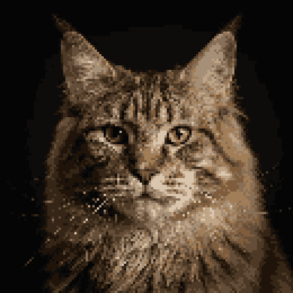 Maine Coon Boss — Self-Adhesive Pixel Mosaic Wall Art