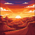 Grand Canyon Sunset — Self-Adhesive Pixel Mosaic Wall Art