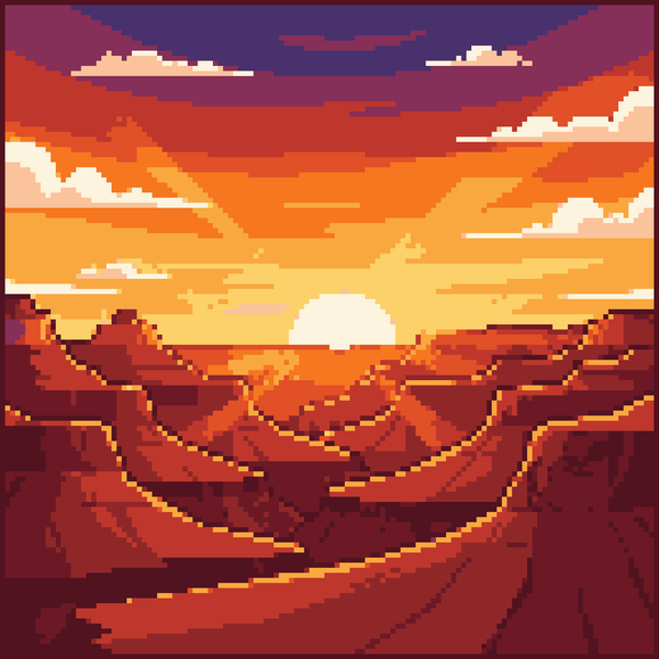 Grand Canyon Sunset — Self-Adhesive Pixel Mosaic Wall Art