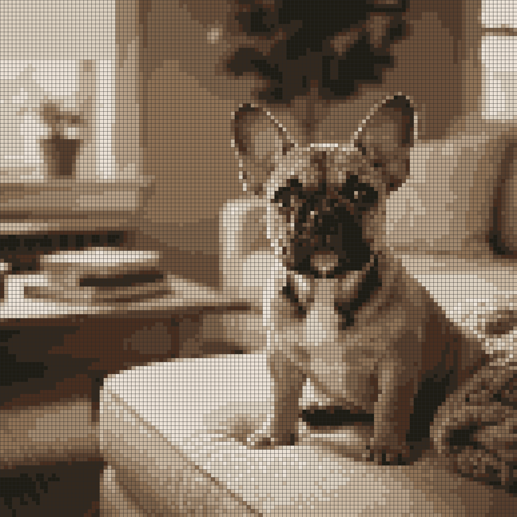 My Little Frenchie — Self-Adhesive Pixel Mosaic Wall Art