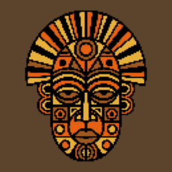 Pharaoh Totem Mask — Self-Adhesive Pixel Mosaic Wall Art