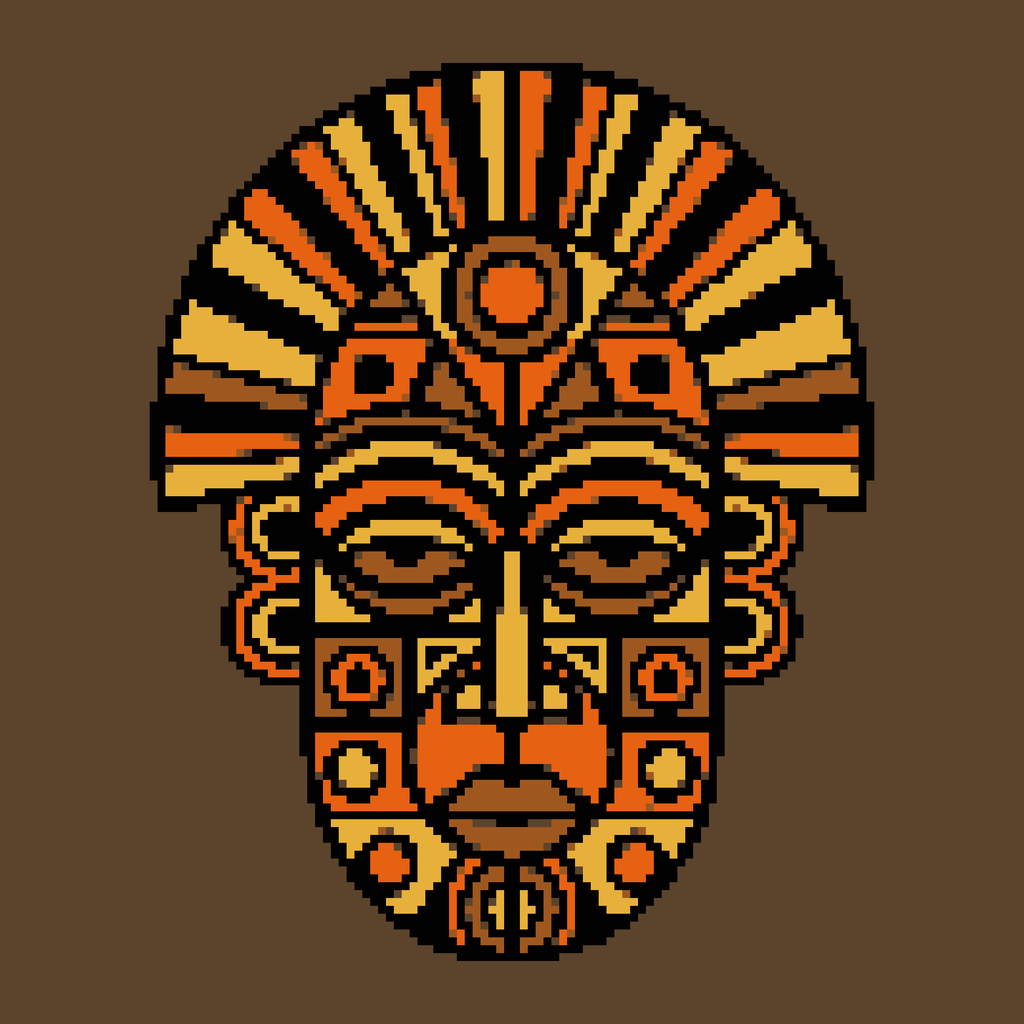 Pharaoh Totem Mask — Self-Adhesive Pixel Mosaic Wall Art