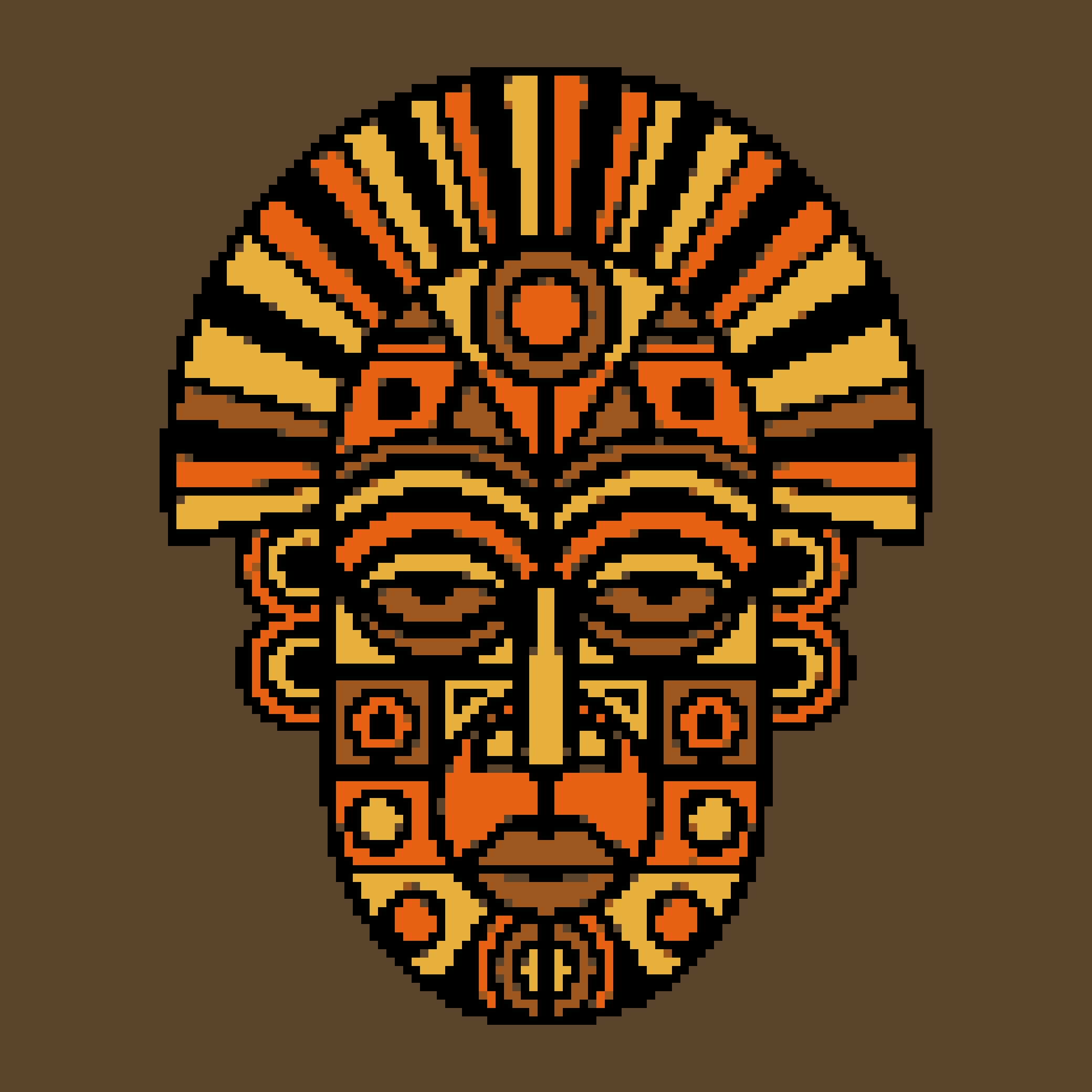 Pharaoh Totem Mask — Self-Adhesive Pixel Mosaic Wall Art