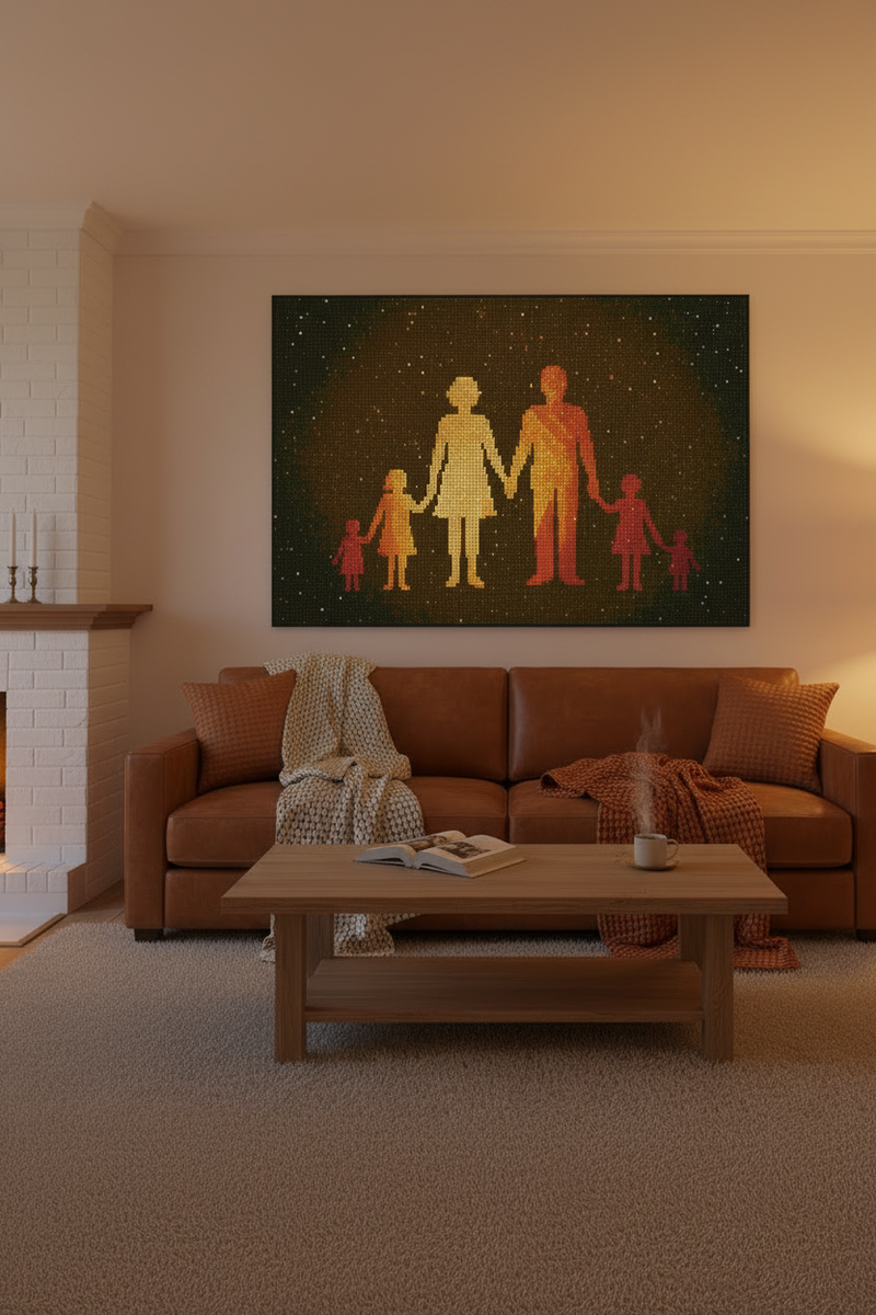 Family Mosaic Living Room — Portrait