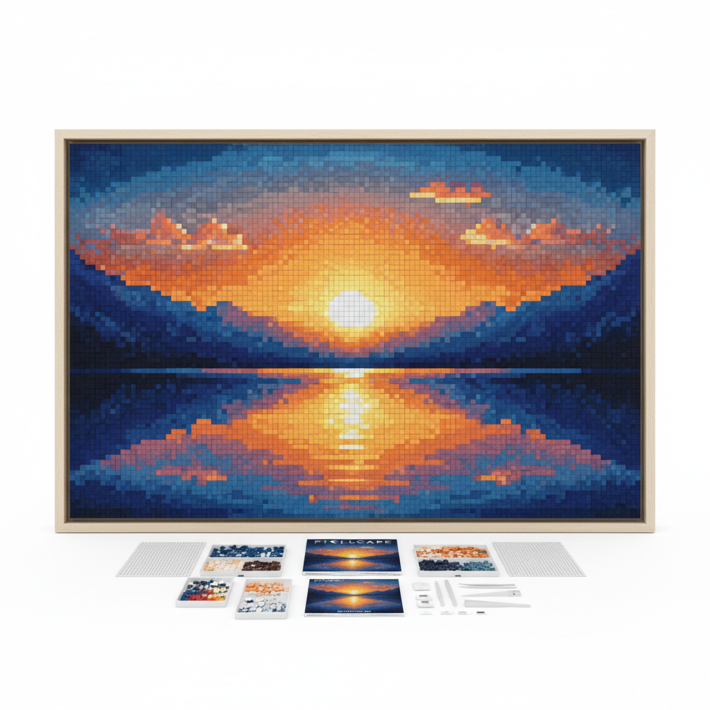 Mountain Lake Sunrise Pixel Mosaic Kit