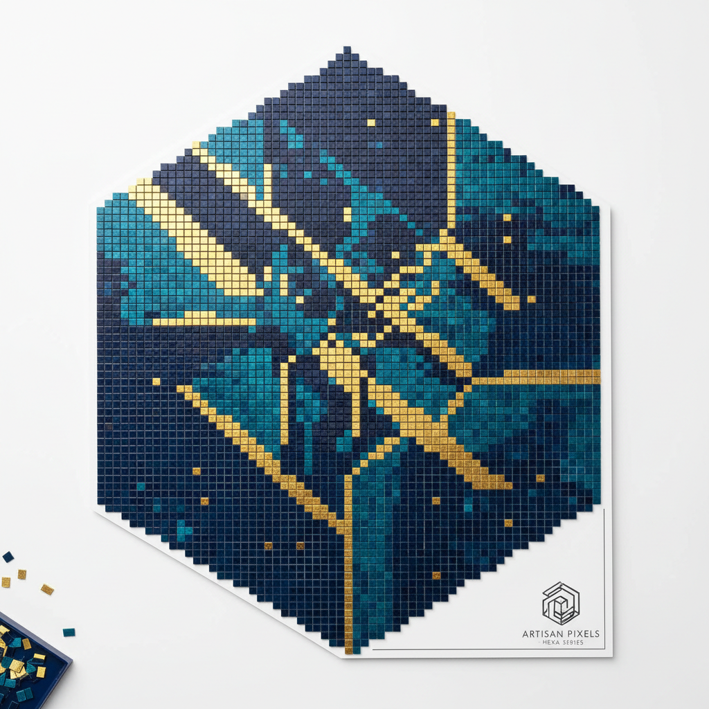 Geometric Hexagon Pixel Mosaic Kit