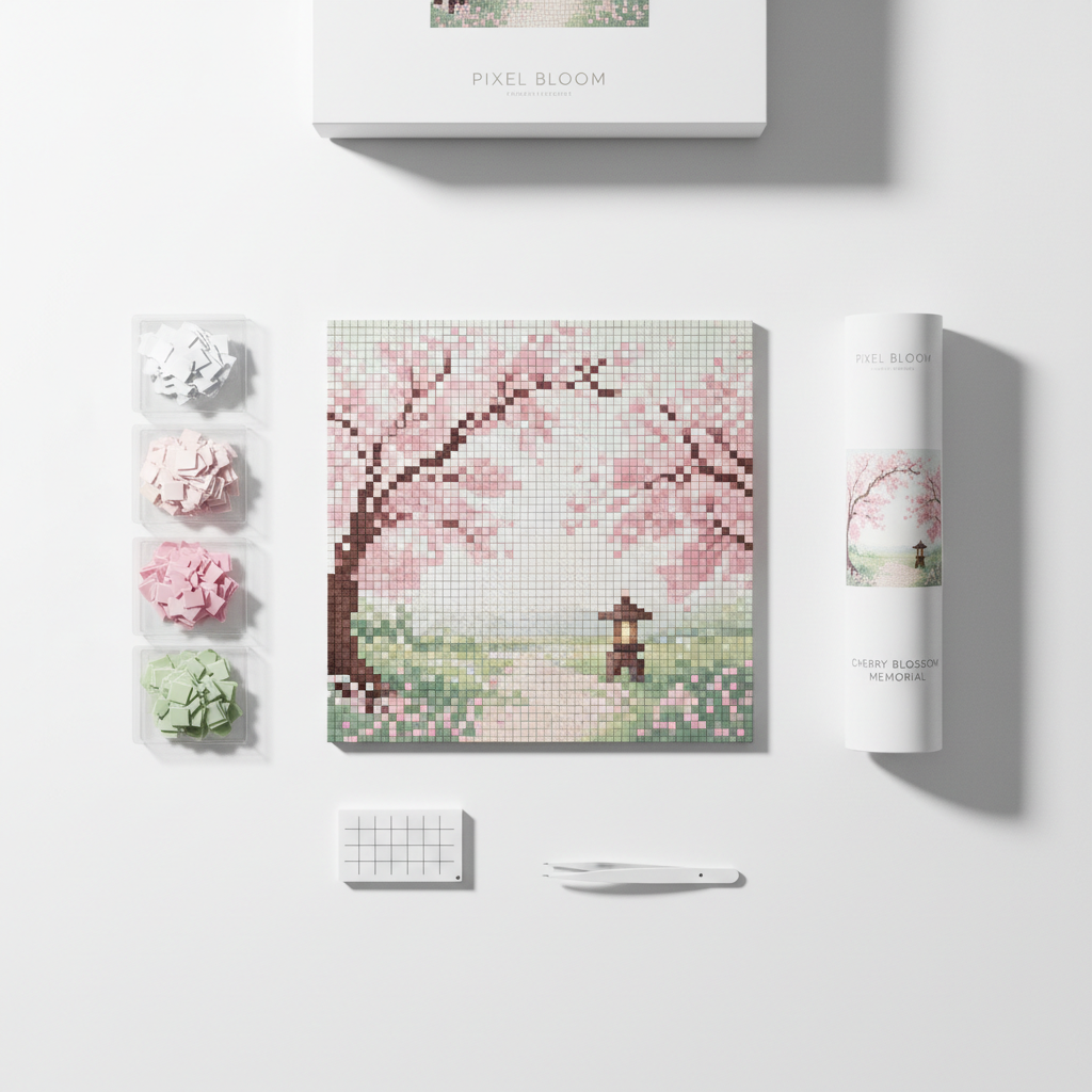 Cherry Blossom Garden Pixel Mosaic Kit