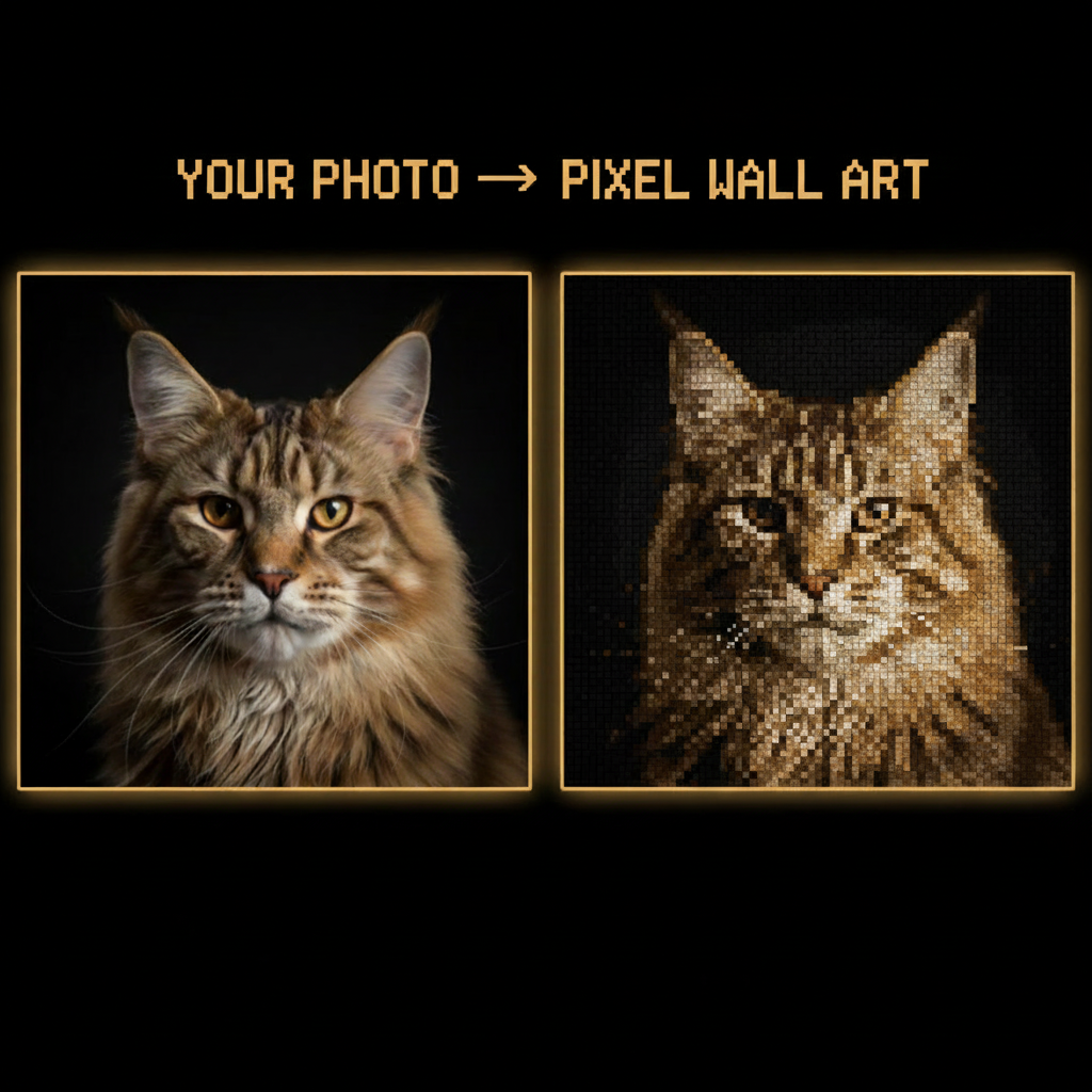 YOUR PHOTO → PIXEL WALL ART